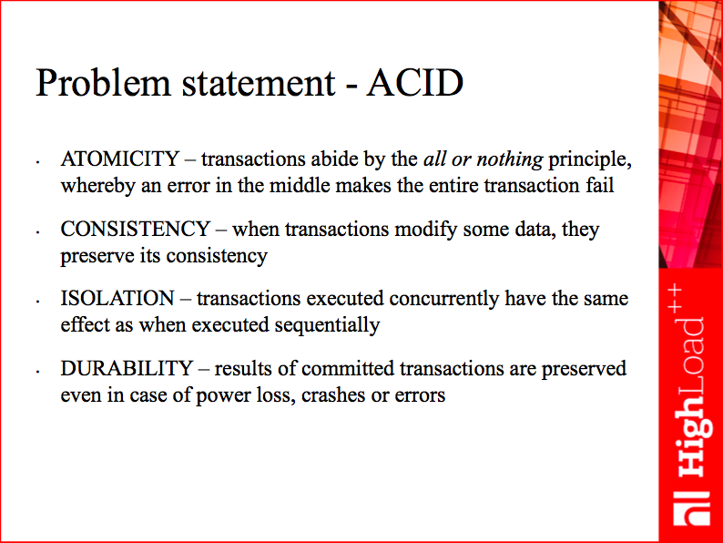 Problem statement - ACID