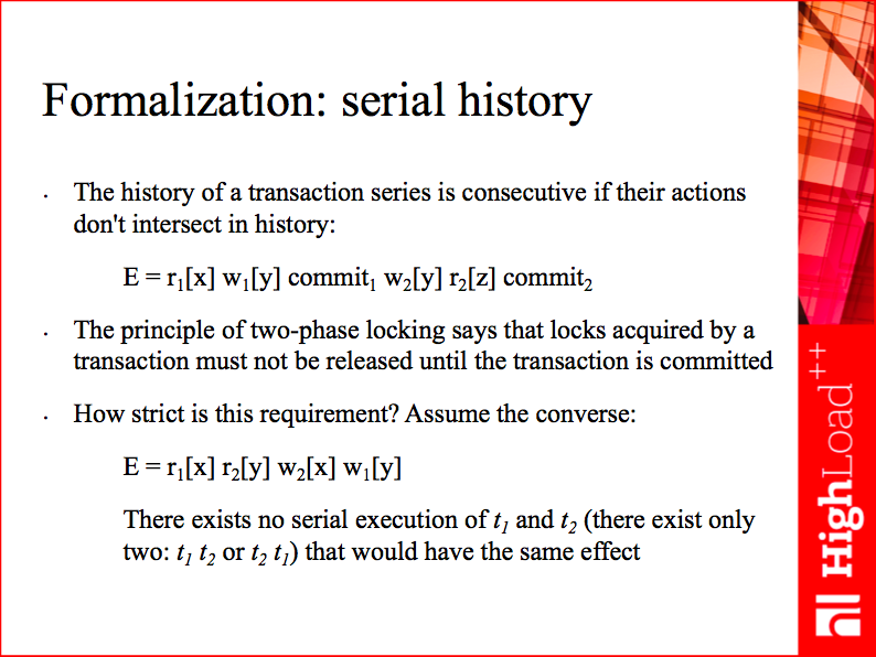 Formalization: serial history